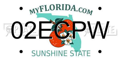 02ECPW Florida License Plate