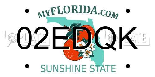 02EDQK Florida License Plate