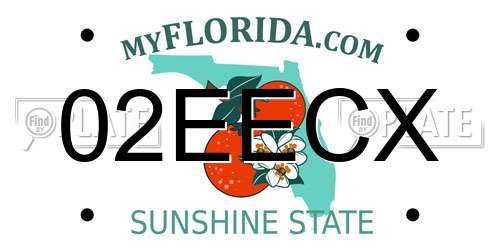 02EECX Florida License Plate