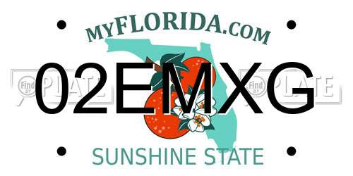 02EMXG Florida License Plate