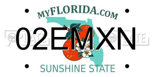 02EMXN Florida License Plate