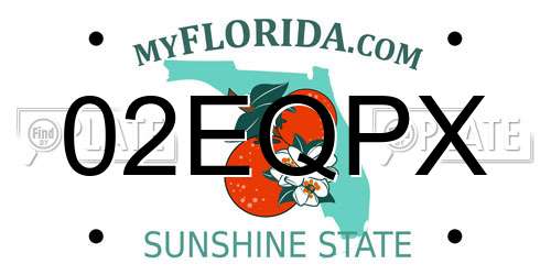 02EQPX Florida License Plate