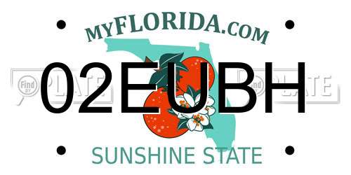 02EUBH Florida License Plate