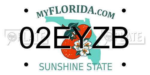 02EYZB Florida License Plate
