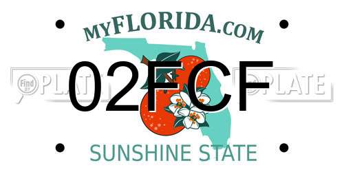 02FCF Florida License Plate