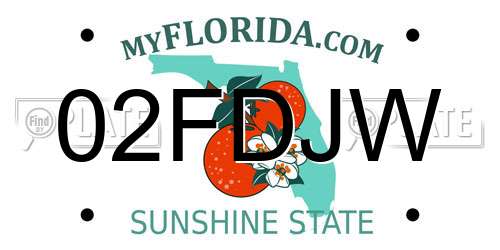02FDJW Florida License Plate
