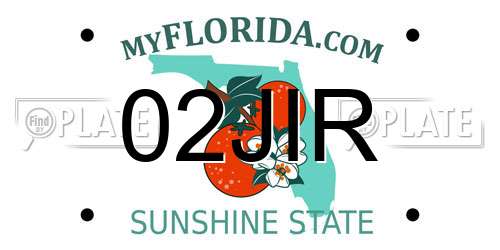 02JIR Florida License Plate