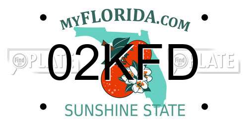 02KFD Florida License Plate