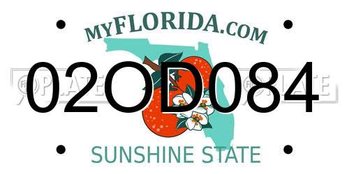 02OD084 Florida License Plate