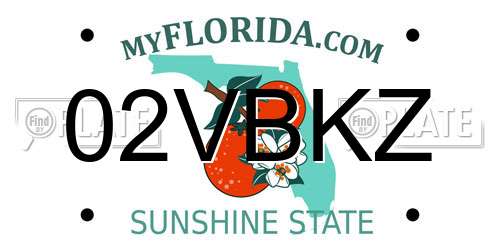02VBKZ Florida License Plate