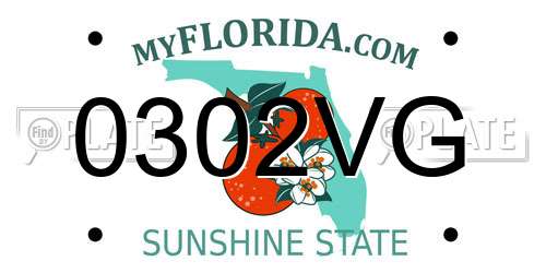 0302VG Florida License Plate