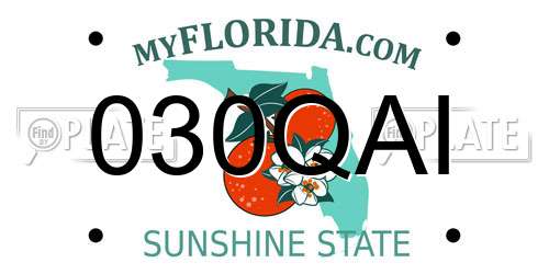 030QAI Florida License Plate