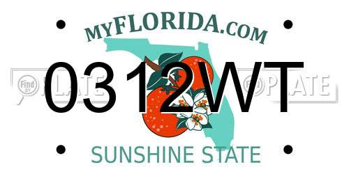 0312WT Florida License Plate
