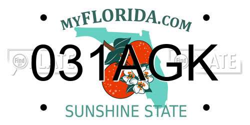 031AGK Florida License Plate