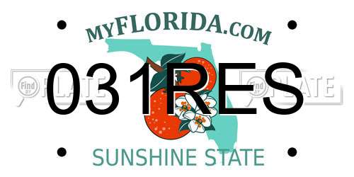 031RES Florida License Plate