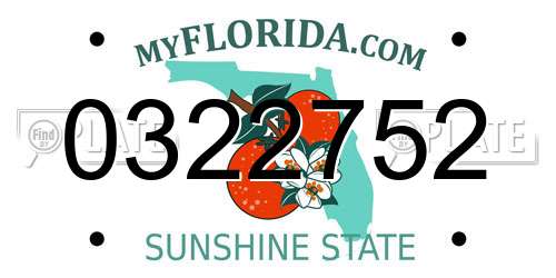 0322752 Florida License Plate