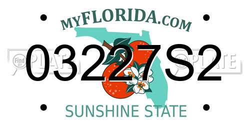 03227S2 Florida License Plate