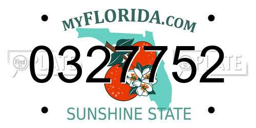 0327752 Florida License Plate
