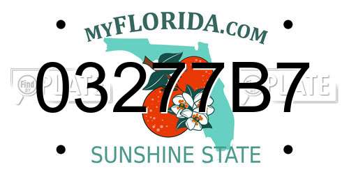 03277B7 Florida License Plate