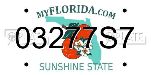 03277S7 Florida License Plate