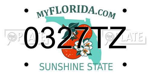 0327TZ Florida License Plate