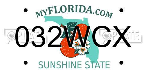 032WCX Florida License Plate