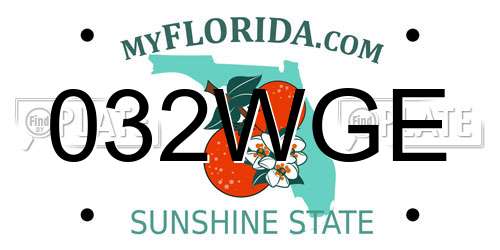 032WGE Florida License Plate