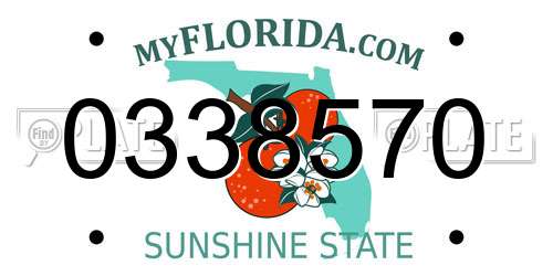 0338570 Florida License Plate