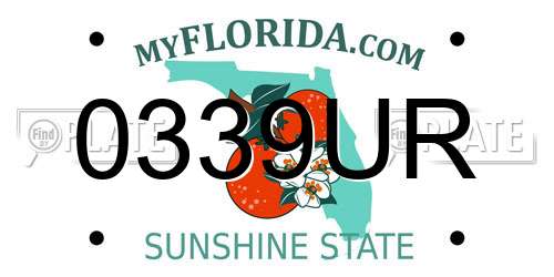 0339UR Florida License Plate