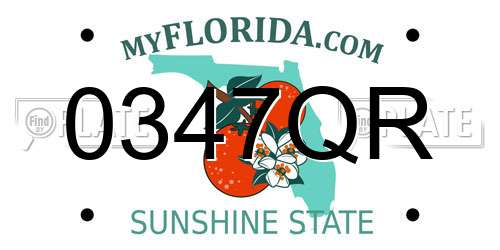 0347QR Florida License Plate
