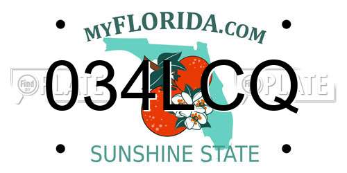 034LCQ Florida License Plate
