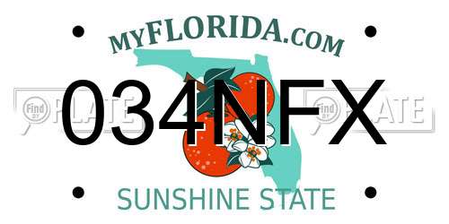 034NFX Florida License Plate