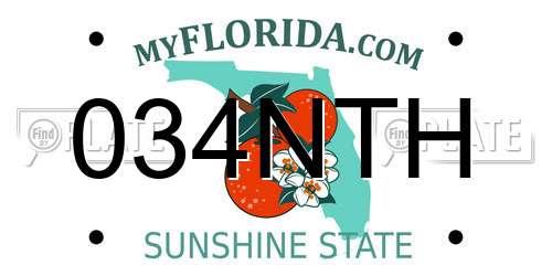034NTH Florida License Plate