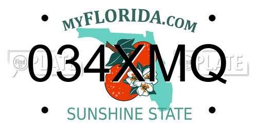 034XMQ Florida License Plate