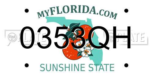 0353QH Florida License Plate