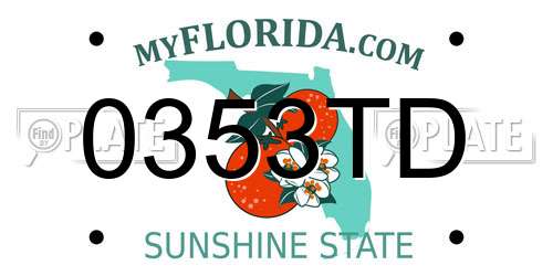 0353TD Florida License Plate