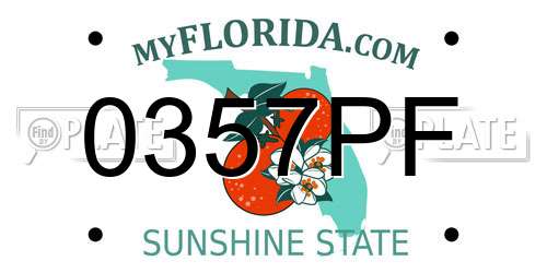 0357PF Florida License Plate