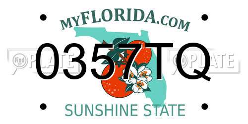 0357TQ Florida License Plate