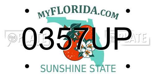 0357UP Florida License Plate