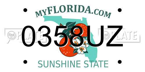 0358UZ Florida License Plate