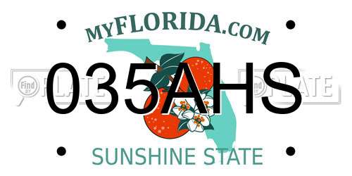 035AHS Florida License Plate