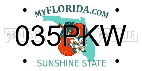 035PKW Florida License Plate