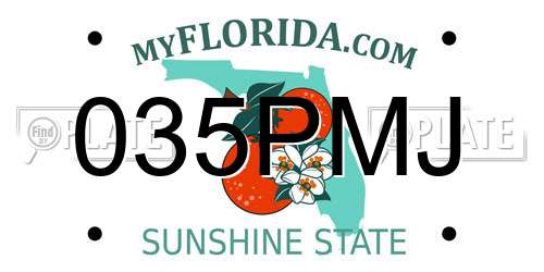 035PMJ Florida License Plate