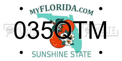 035QTM Florida License Plate