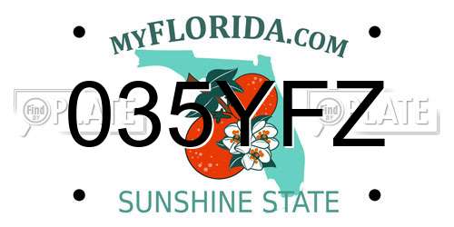 035YFZ Florida License Plate