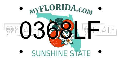 0368LF Florida License Plate