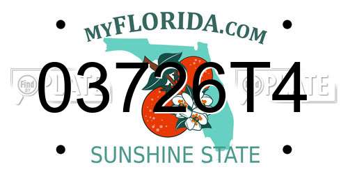 03726T4 Florida License Plate