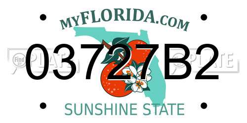 03727B2 Florida License Plate