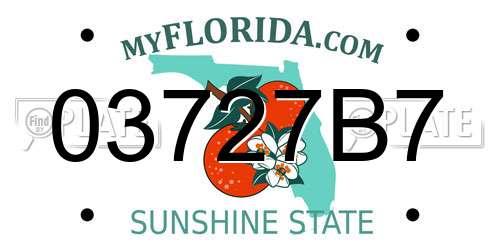03727B7 Florida License Plate
