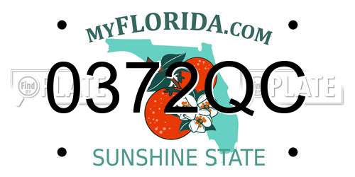 0372QC Florida License Plate